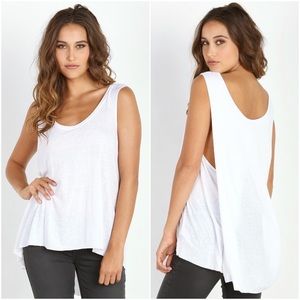 NWT NEW Free People Size Small We The Free Solid Cruz Cape Tank Top Tee White